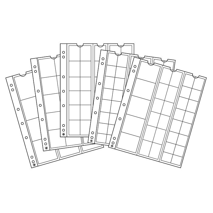 Hojas para monedas Numis, mezcla, cada una con 1 funda 44, 34, 25, 17, MIX, paquete de 5