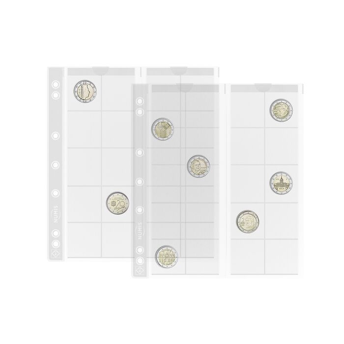 ESHojas para monedas NUMIS, de 20 divisiones de 34 mm Ø, paquete de 5