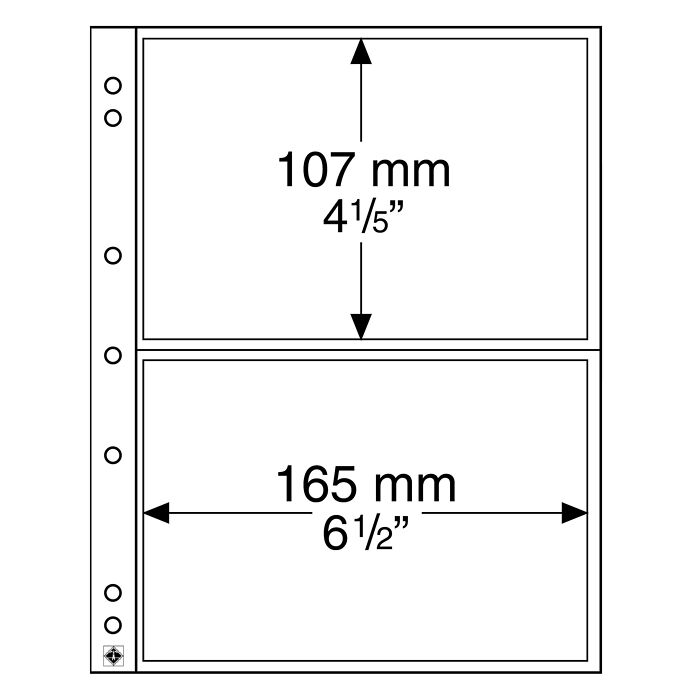 Hojas de plástico Numis, división de 2, paquete de 10