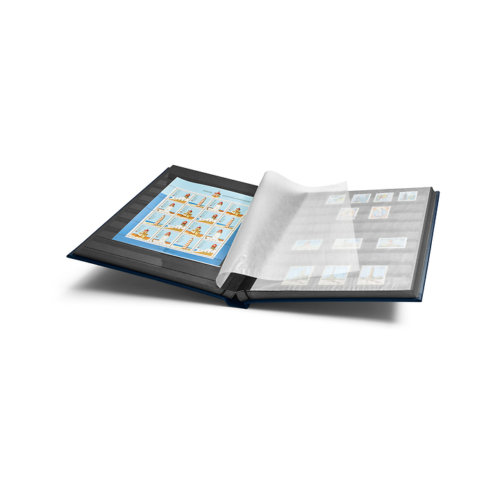 Comfort clasificador,DIN A4, 32 páginas negras, tapa acolchada, azul