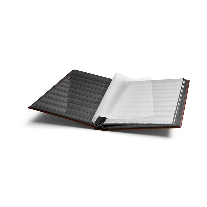 Comfort clasificador,DIN A4, 32 páginas negras, tapa acolchada, rojo