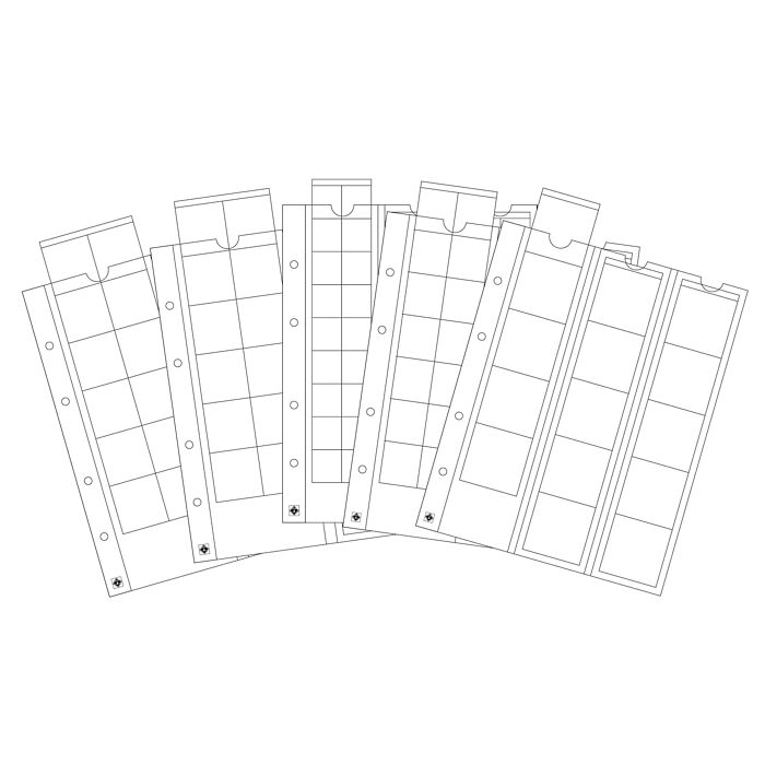 Optima Hojas para monedas, surtido. Contenido: 1 x Optima 42, 27, 20 y 2x Optima34
