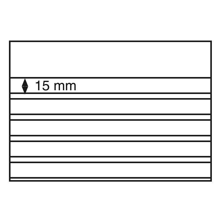 Fichas standard PVC 210x148 mm, 5 band.transp.Hoja prot.cartón negro,paquete de 50