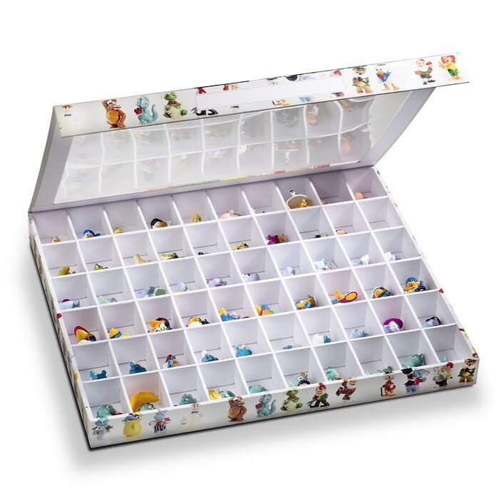 Caja de coleccionismo Surpirise con 60 divisiones para coleccionar pequeñas figuras