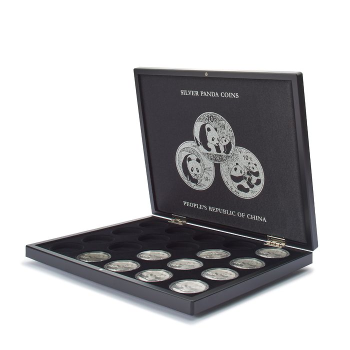 Estuches VOLTERRA para 20 monedas de plata «Panda de China» en cápsulas originales