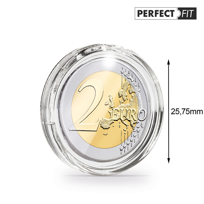 Ultra Cápsulas Perfect Fit para 2 Euro (25,75 mm), paquete de 10