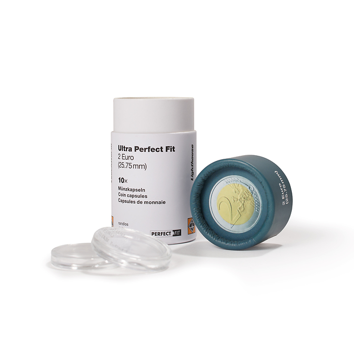 Ultra Cápsulas Perfect Fit para 2 Euro (25,75 mm), paquete de 10