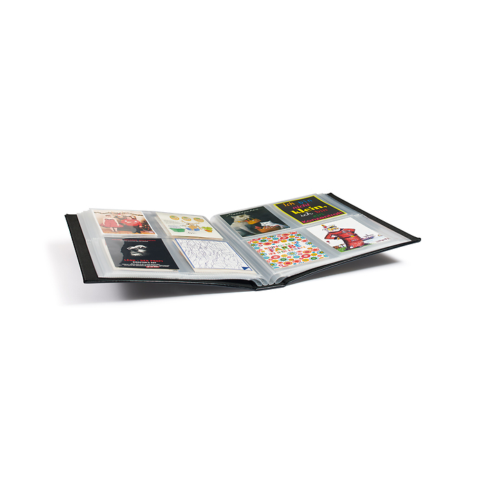 Álbum para 400 tarjetas postales, negro, con 50 fundas transparentes