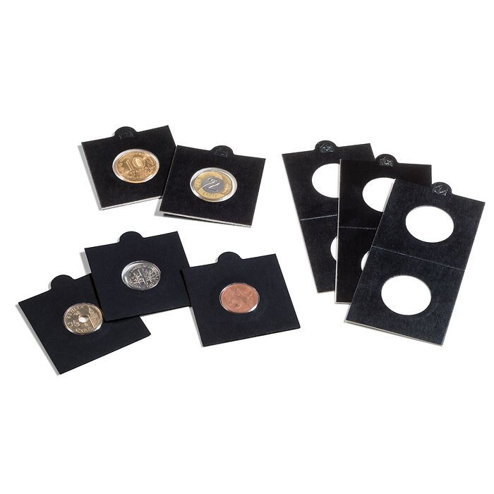 Cartones de monedas MATRIX, negro, diámetro 17,5 mm, autoadhesivos, 1.000unidades
