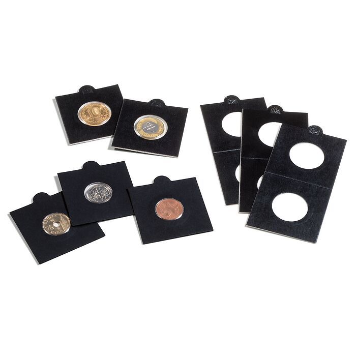 Cartones de monedas MATRIX, negro, diámetro 20 mm, autoadhesivos, 1.000 unidades