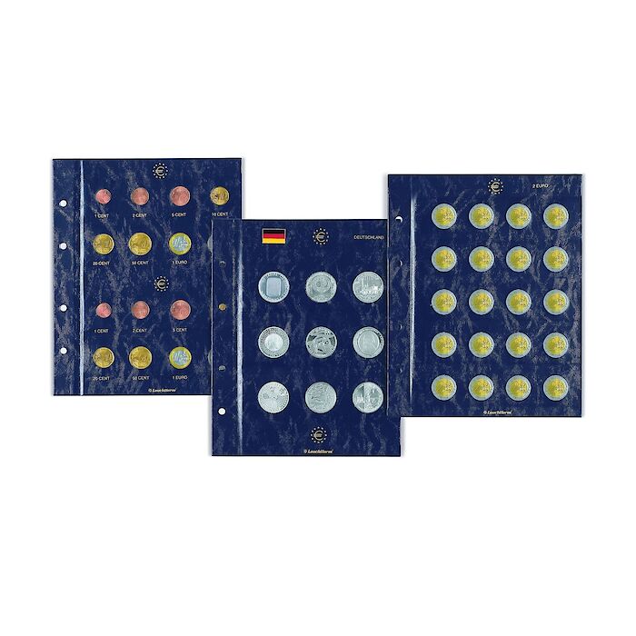 Hojas VISTA para 23 monedas conmemorativas europ. de 2€ '30º aniv. de laBanderadela UE'