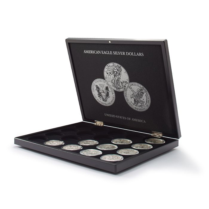 Estuches VOLTERRA para 20 monedas de plata «American Eagle» en cápsulas