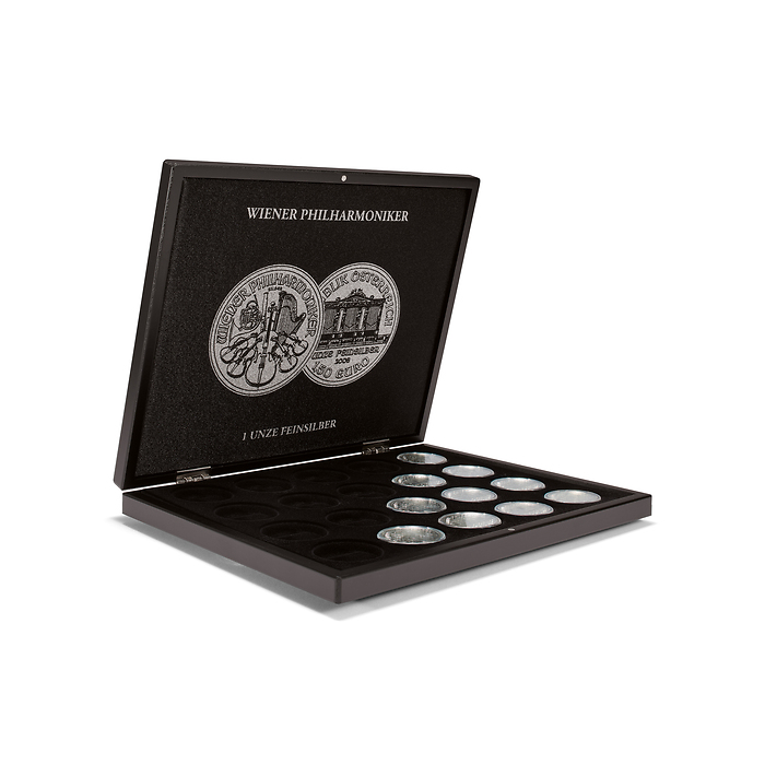 Volterra Uno - Estuche para 20 monedas de plata «Filarmónica de Viena» en cápsulas