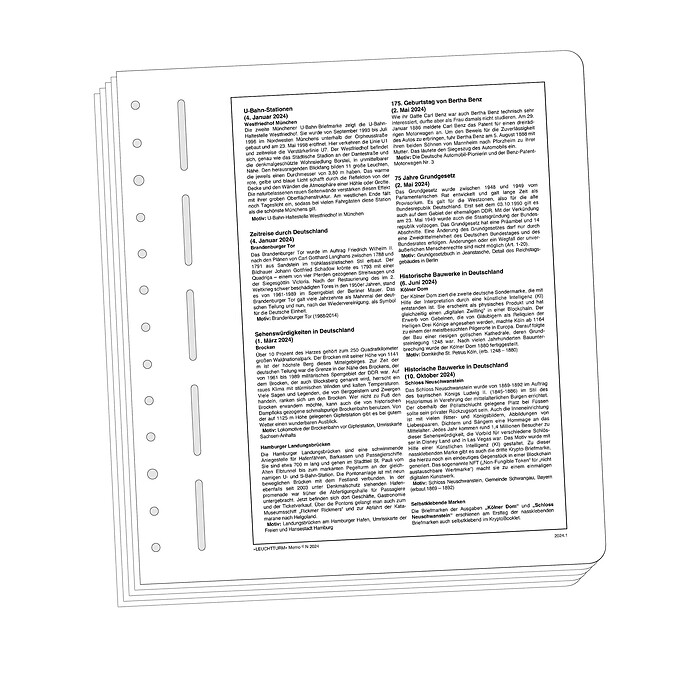 Leuchtturm hojas-Memo Alemania 2015-2019