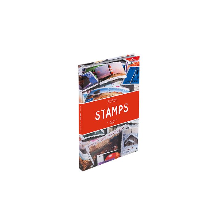Clasificador STAMPS A4, 32 páginas negras, tapa no acolchada y colorida (banderola roja)