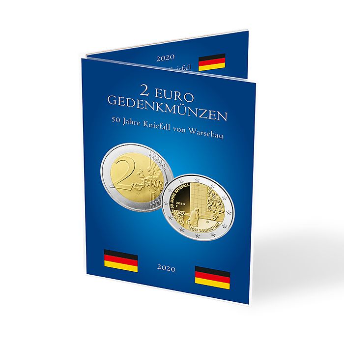 Tarjeta para 5 monedas conmem. alem. de 2€ “50. aniv. de genuflexión de Varsovia“(2020)