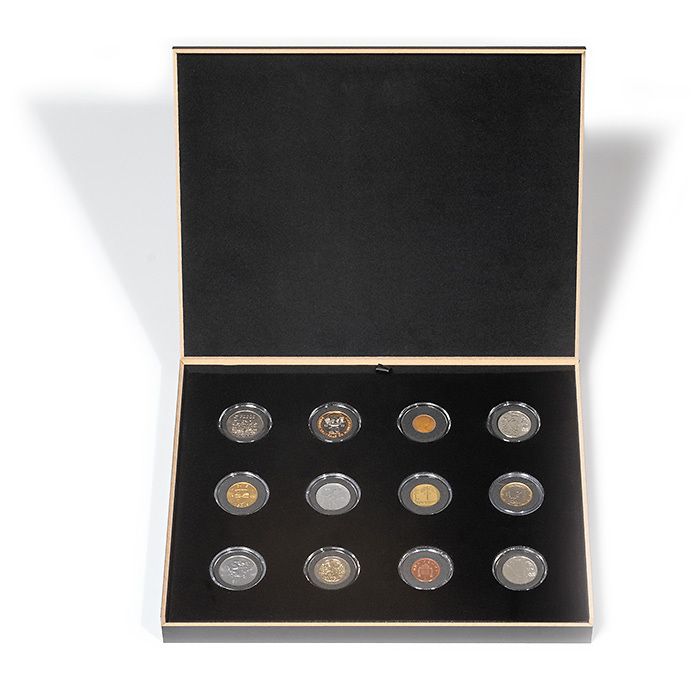 Estuche LUXOR por doce monedas en cápsules de monedas (diámetro interior 33 mm)