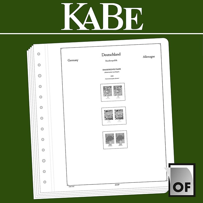 KABE suplemento-OF República Federal de Alemania-pares horizontales (series en curso) 2020