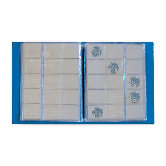 Álbum de bolsillo Kaskade para UK 50 Pence con 6 Hojas