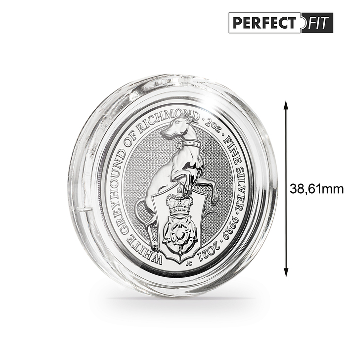 Ultra Cápsulas Perfect Fit para 2 oz. Queen's Beasts Silver   (38,61 mm), paquete de 10