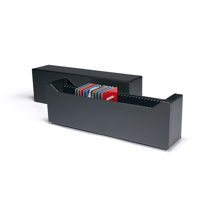 Caja archivadora Logik para 40 lingote de oro en blíster, formato vertical, negro
