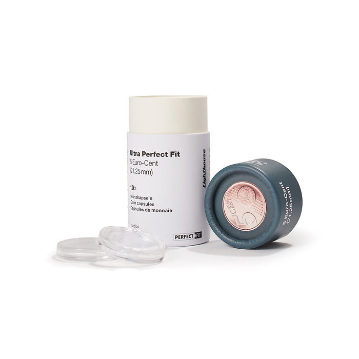 Cápsulas Ultra Perfect Fit para 5 Euro-Cent (21,25 mm), paquete de 10
