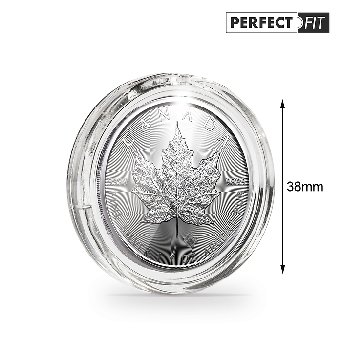 Ultra Cápsulas Perfect Fit para 1 oz. Maple Leaf argent (38,00 mm), paquete de 10