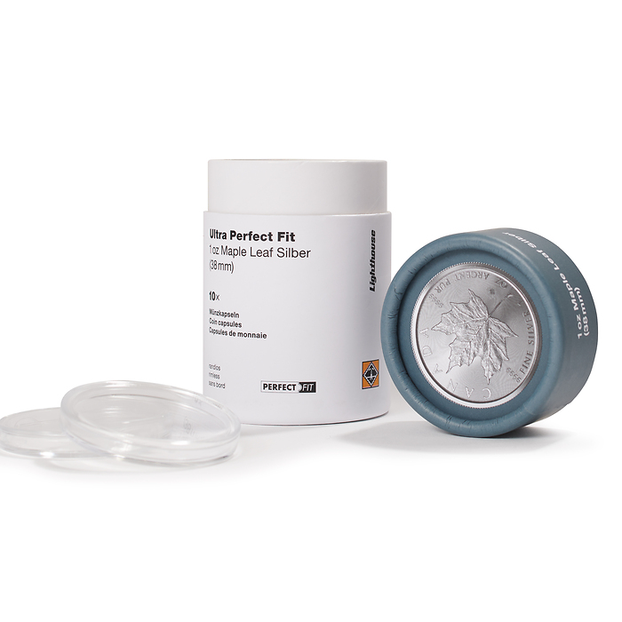 Ultra Cápsulas Perfect Fit para 1 oz. Maple Leaf argent (38,00 mm), paquete de 10