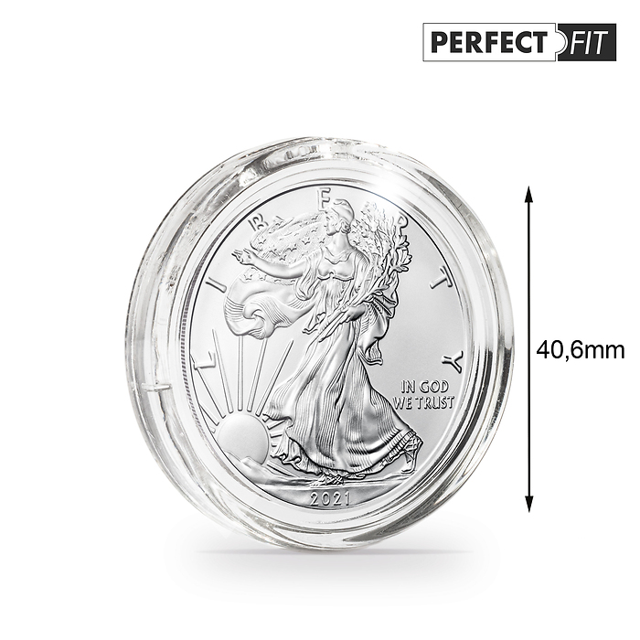 Ultra Cápsulas Perfect Fit para 1 oz. argent 40,6 mm(z.B.American Eagle),paquetede10