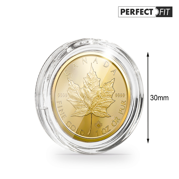 Ultra Cápsulas Perfect Fit para 1 oz. Maple Leaf or (30,00 mm), paquete de 10