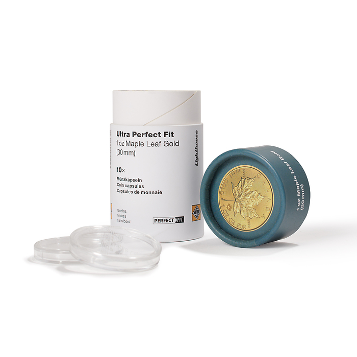 Ultra Cápsulas Perfect Fit para 1 oz. Maple Leaf or (30,00 mm), paquete de 10