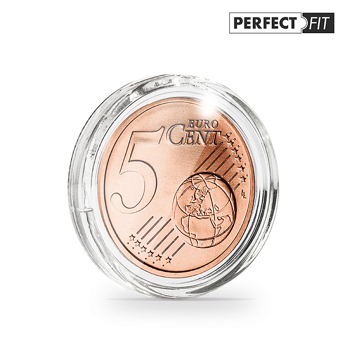 Cápsulas Ultra Perfect Fit para 5 Euro-Cent (21,25 mm), paquete de 100