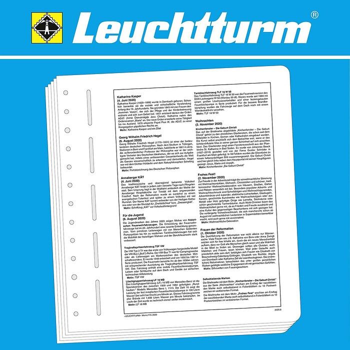LEUCHTTURM hojas-MEMO Alemania 2020-2022