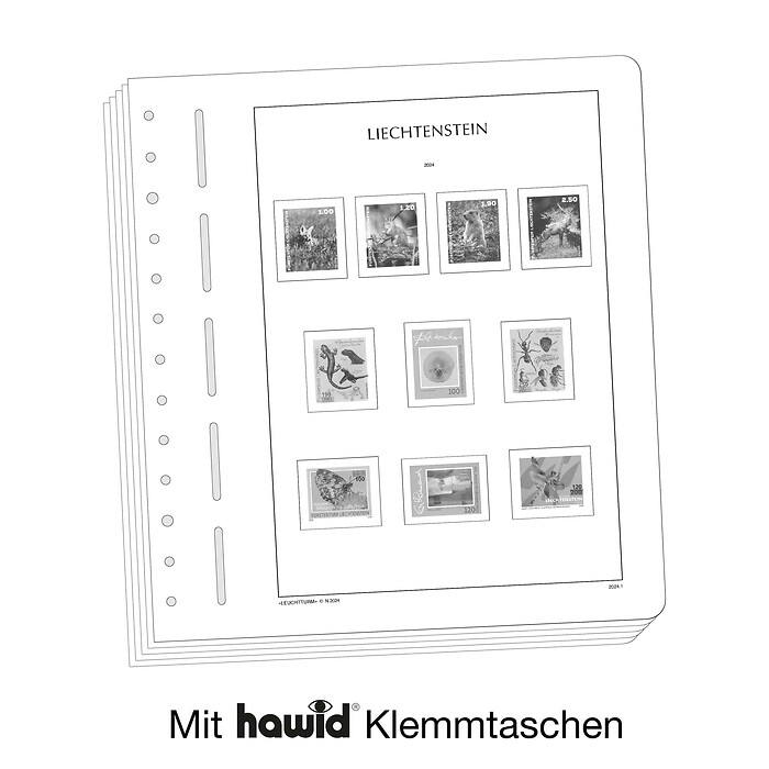 Leuchtturm SF-hojas preimpresas Liechtenstein 2020-2025