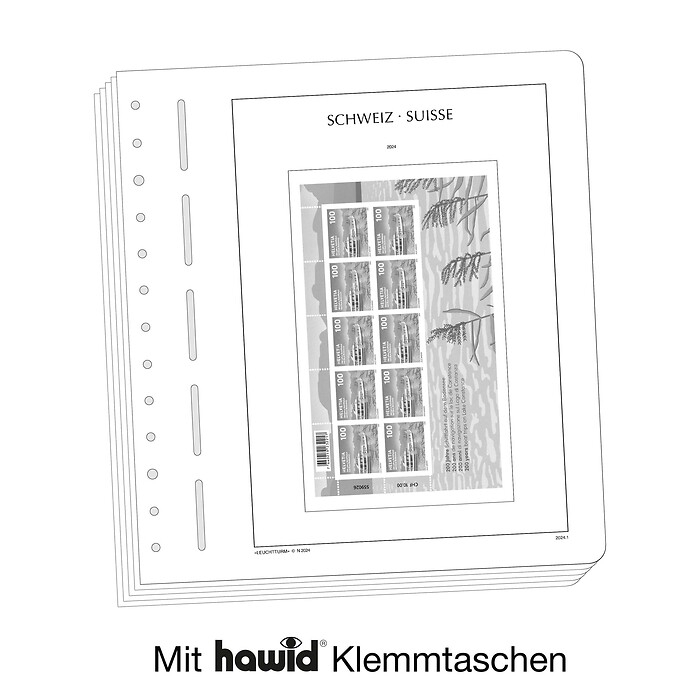 Leuchtturm SF-hojas preimpresas Suiza minihoja, 2020-2025