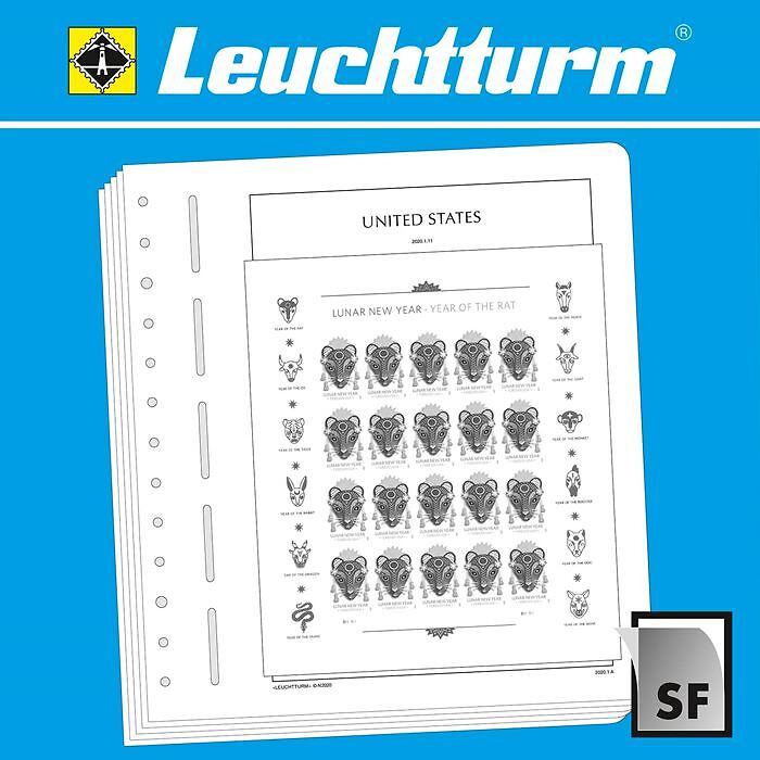 Leuchtturm SF-hojas preimpresas EEUU minihoja 2020-2025