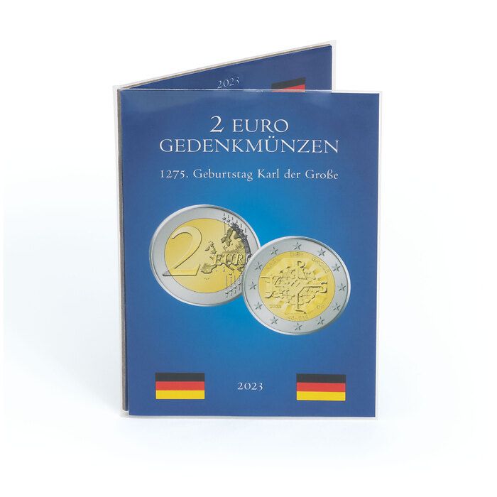 Tarjeta para 5 monedas conmem. alem. de 2€ “1275. Cumpleanos de Carlomagno“(2023)