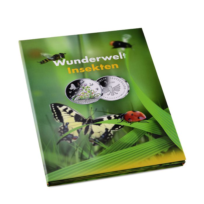 Álbum p. 9 monedas alem. de5€'El Maravilloso Mundo de los Insectos'inc. semillas de flores