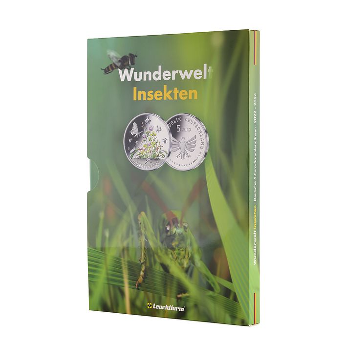 Álbum p. 9 monedas alem. de5€'El Maravilloso Mundo de los Insectos'inc. semillas de flores