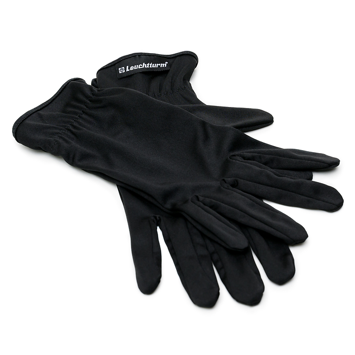 Guantes de microfibra para monedas, talla L, 1 par, negro