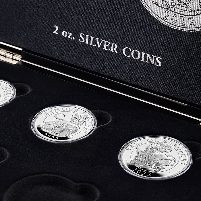 Estuches VOLTERRA para 10 monedas de plata de 2 onzas «Tudor Beasts»