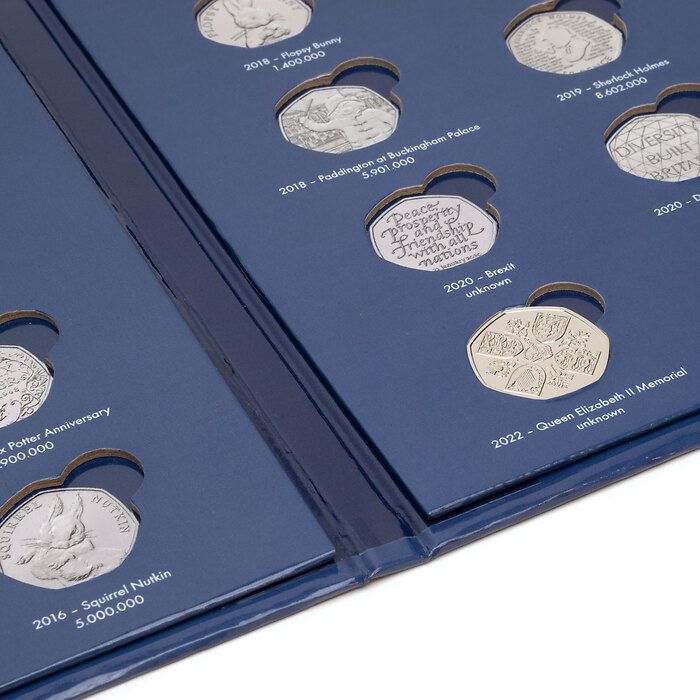 Álbum de monedas PRESSO 50 peniques para monedas en circulación desde 1998