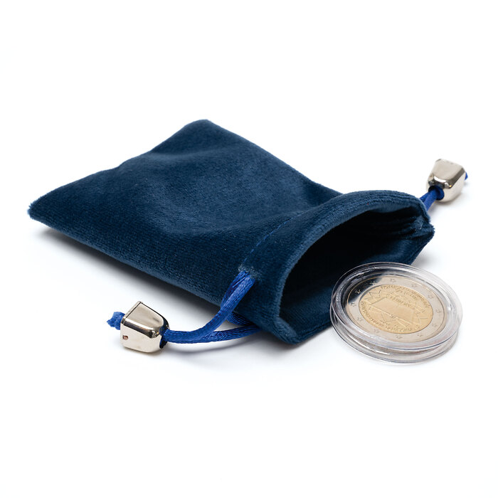Bandolera de terciopelo para monedas S, azul