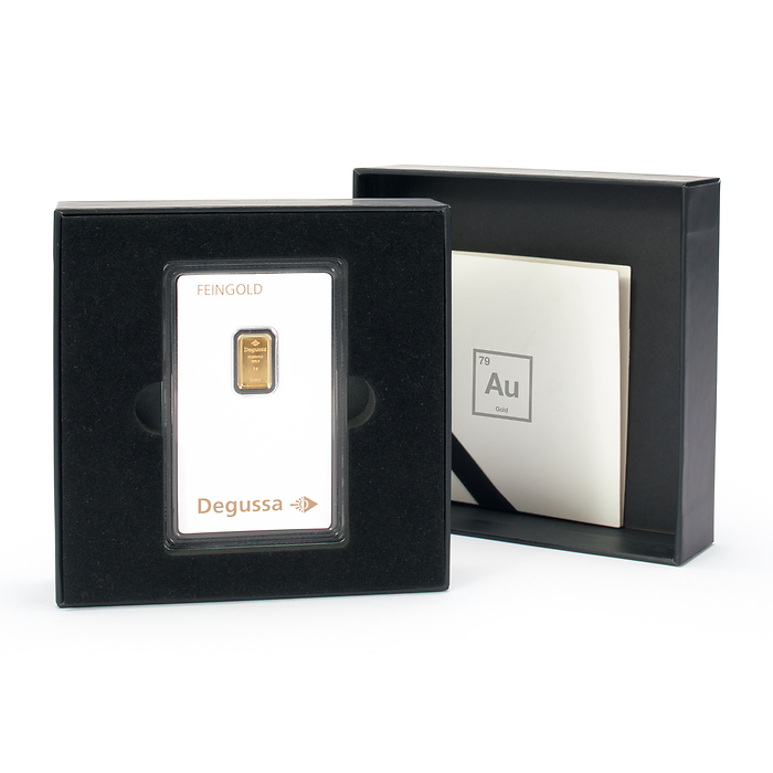 Estuche de regalo para un lingote de oro en blíster Aurum