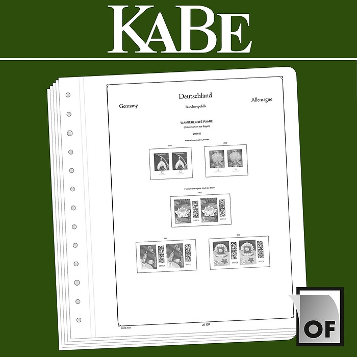 KABE suplemento-OF República Federal de Alemania-pares horizontales (series en curso) 2022