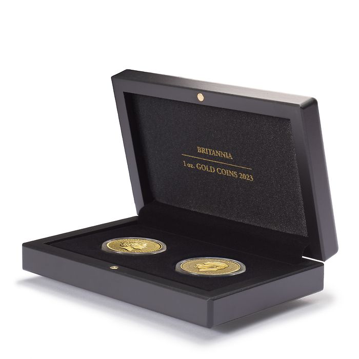 Estuche VOLTERRA, para 2 monedas de oro Britannia (1oz.), año 2023