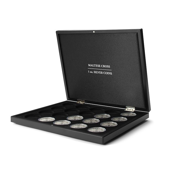 Volterra Uno - Estuche para 20 monedas de plata «Cruz de Malta» en cápsulas
