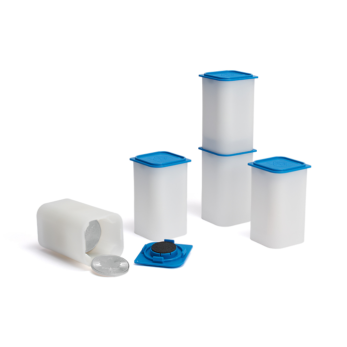 Sqube Tubo cuadrado para 20 monedas de 40 – 341mm de diámetro, apilable, paquete de 50