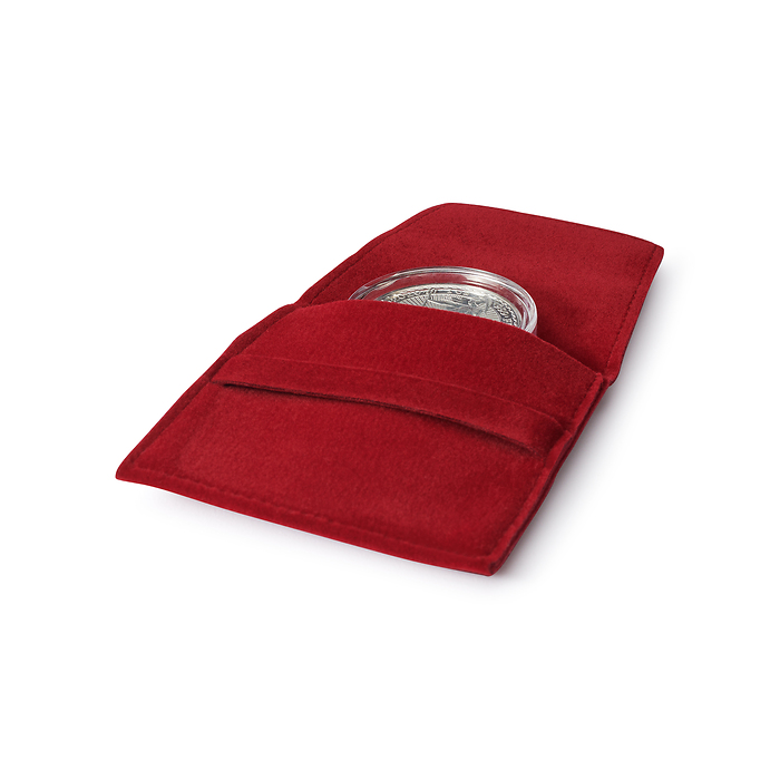 Monedero Premium para una moneda con o sin cápsula de hasta 50 mm, rojo