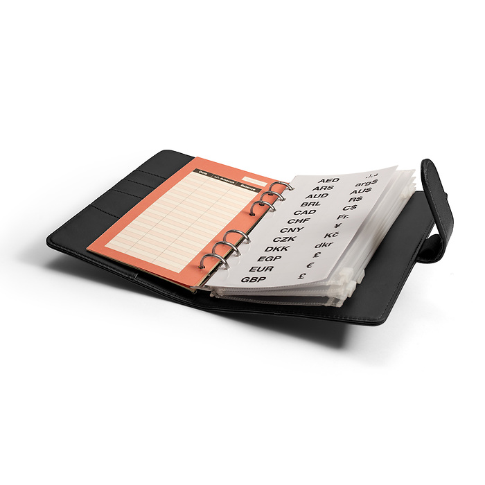 Tokyo Black - Carpeta de anillas Travel Money incl. 5 fundas